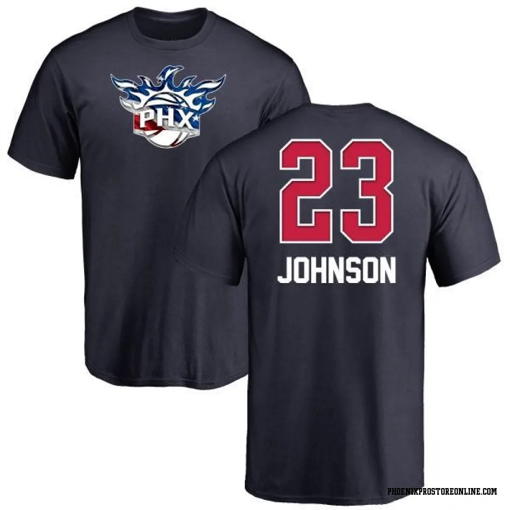 Navy Men's Cameron Johnson Phoenix Suns Name and Number Banner Wave T-Shirt