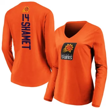 Orange Women's Landry Shamet Phoenix Suns Backer Long Sleeve T-Shirt