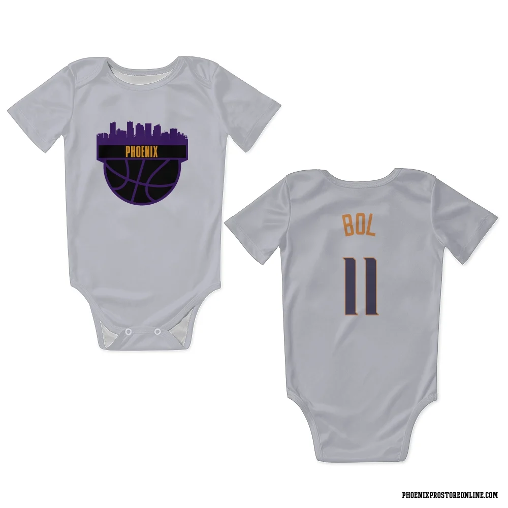 White Phoenix Suns Bol Bol    Newborn & Infant Bodysuit