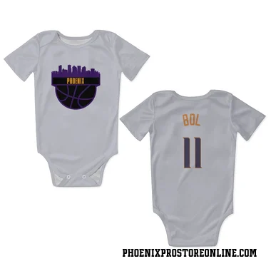 White Phoenix Suns Bol Bol    Newborn & Infant Bodysuit