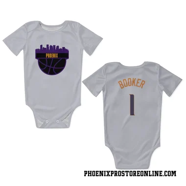 White Phoenix Suns Devin Booker    Newborn & Infant Bodysuit